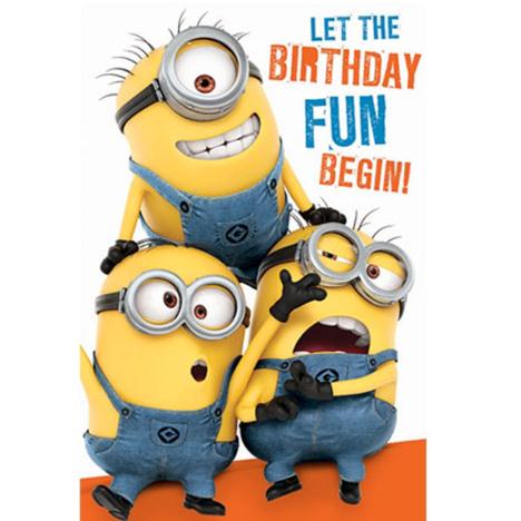 Birthday Fun Minions Birthday Card With Door Hanger £2.69